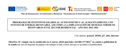 Subvención Autoconsumo